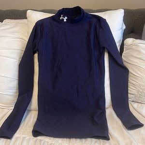 Under Armour Boys Blue ColdGear Mock Long sleeve - Size Youth MEDIUM (Slim Fit)